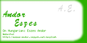 andor eszes business card